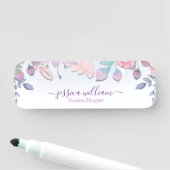 シックモダンウォーターカラーブルーアジサイフローラ 名札 (インサイチュ)