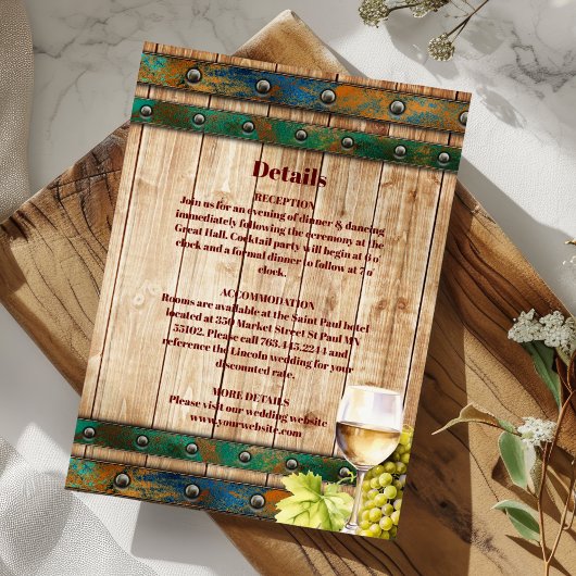 シックモダンウォーターカラーヴィンヤードランドスケープ結婚ズ エンクロージャーカード