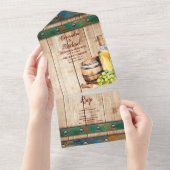 シックモダンウォーターカラーヴィンヤードランドスケープ結婚ズ オールインワン招待状 (貼ってはがせる)