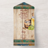 シックモダンウォーターカラーヴィンヤードランドスケープ結婚ズ オールインワン招待状 (内側)