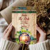 シックモダンウォーターカラーヴィンヤードランドスケープ結婚ズ セーブザデート