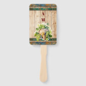 シックモダンウォーターカラーヴィンヤードランドスケープ結婚ズ ハンドファン (正面)