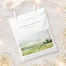 シックモダンウォーターカラーヴィンヤードランドスケープ結婚ズ フェイバーバッグ