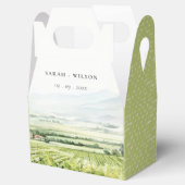 シックモダンウォーターカラーヴィンヤードランドスケープ結婚ズ フェイバーボックス (オープン)