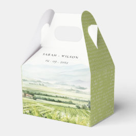 シックモダンウォーターカラーヴィンヤードランドスケープ結婚ズ フェイバーボックス