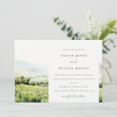 シックモダンウォーターカラーヴィンヤードランドスケープ結婚ズ 招待状 (スタンド正面)