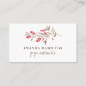 シックモダンウォーターカラー野生の牧草地ピンクの花 名刺 (正面)