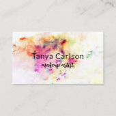 シックモダンウォーター絵を描カラースプラッシュメイクアップアーティスト 名刺 (正面)