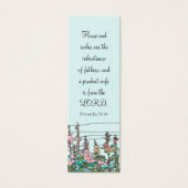 シックモダンウオーターカラーミントフラワー素朴ブックマーク (正面)