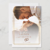 シックモダンウルトラミニマルタイポグラフィ写真結婚の 招待状 (正面)