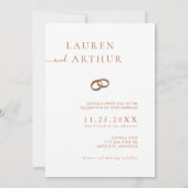 シックモダンウルトラミニマルタイポグラフィ写真結婚の 招待状 (裏面)