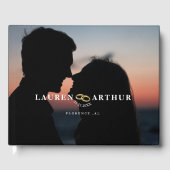 シックモダンウルトラミニマルフォトズ結婚ゲストブック ゲストブック (正面)