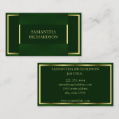 シックモダンエメラルドグリーンアンド金ゴールドプロフェッショナル 名刺 (正面/裏面)