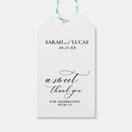 シックモダンエレガスタイリッシュントウエディングサンキュー ギフトタグ