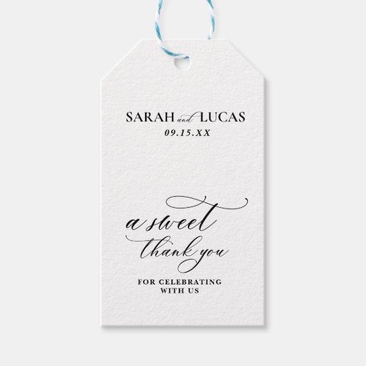 シックモダンエレガスタイリッシュントウエディングサンキュー ギフトタグ (正面)