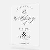 シックモダンエレガントなフロステッ結婚ドの歓迎 アクリルサイン (傾斜)