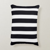 シックモダンエレガントクラシックブラックアンドホワイトストライプズ アクセントクッション (裏面(縦))