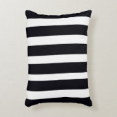 シックモダンエレガントクラシックブラックアンドホワイトストライプズ アクセントクッション (正面(垂直))