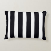 シックモダンエレガントクラシックブラックアンドホワイトストライプズ アクセントクッション (裏面)