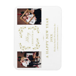 シックモダンエレガントクリスマス2写真ファミリー マグネット