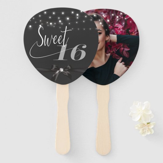 シックモダンエレガントスウィート16ハンドファン ハンドファン (正面&裏面)