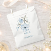 シックモダンエレガントダスティブルー結婚ズ フェイバーバッグ (クリップ留めされた状態)