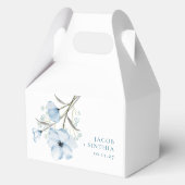 シックモダンエレガントダスティブルー結婚ズ フェイバーボックス (正面)