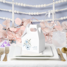 シックモダンエレガントダスティブルー結婚ズ フェイバーボックス