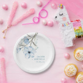 シックモダンエレガントダスティブルー結婚ズ ペーパープレート (パーティー)