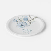 シックモダンエレガントダスティブルー結婚ズ ペーパープレート (アングル)