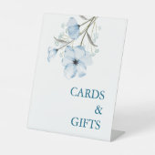 シックモダンエレガントダスティブルー結婚ズ 台座サイン (正面)