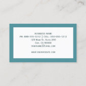 シックモダンエレガントティール(緑がかった色)バタフライ 名刺 (裏面)