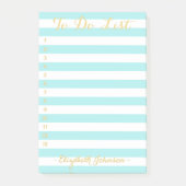 シックモダンエレガントトレンディーアクアストライプのリストする ポストイット (正面)