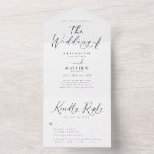 シックモダンエレガントミニマルシンプルナリストウェディングRSVP オールインワン招待状 (内側)