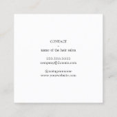 シックモダンエレガント手書き美容師 スクエア名刺 (裏面)