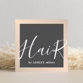 シックモダンエレガント手書き美容師 スクエア名刺