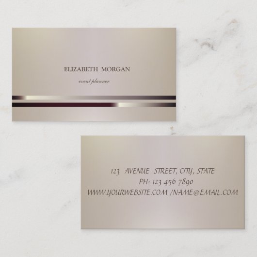 シックモダンエレガント洗練ストライプのされた 名刺 (正面/裏面)