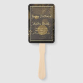 シックモダンエレガント金ゴールドグリッター ハンドファン (正面)