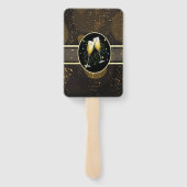 シックモダンエレガント金ゴールドグリッター ハンドファン (裏面)