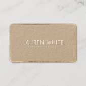 シックモダンエレガント金ゴールドホワイトミニマリストのクラフト 名刺 (正面)