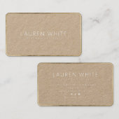 シックモダンエレガント金ゴールドホワイトミニマリストのクラフト 名刺 (正面/裏面)