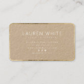シックモダンエレガント金ゴールドホワイトミニマリストのクラフト 名刺 (裏面)
