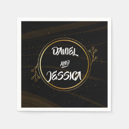 シックモダンエレガント金ゴールドライト スタンダードカクテルナプキン