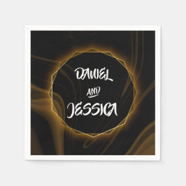 シックモダンエレガント金ゴールドライト スタンダードカクテルナプキン