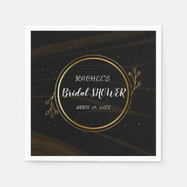 シックモダンエレガント金ゴールドライト スタンダードカクテルナプキン