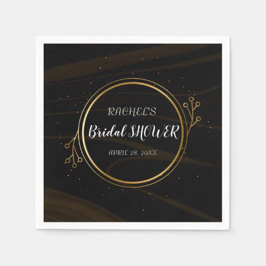 シックモダンエレガント金ゴールドライト スタンダードカクテルナプキン (正面)