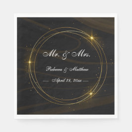 シックモダンエレガント金ゴールドライト スタンダードランチョンナプキン