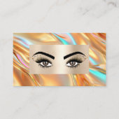 シックモダンオパール金ゴールドメイクアップアーティスト美しいサロン 名刺 (正面)