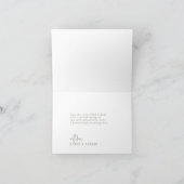 シックモダンオリーブグリーン折り結婚畳み サンキューカード (内部)