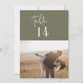 シックモダンオリーブグリーン5x7インチフォトテーブル番号 (裏面)